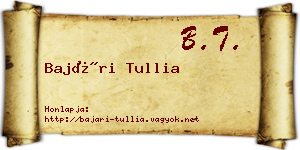 Bajári Tullia névjegykártya